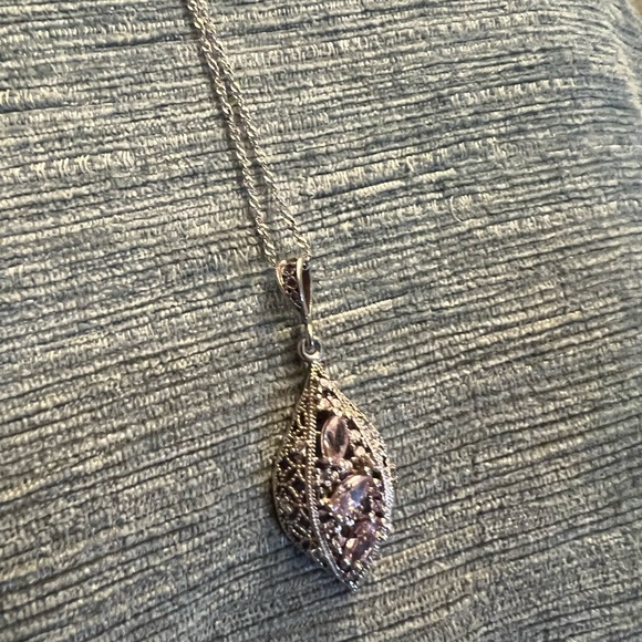 RL 925  Silver Indonesia signed - necklace , pink sapphire! - Picture 7 of 16